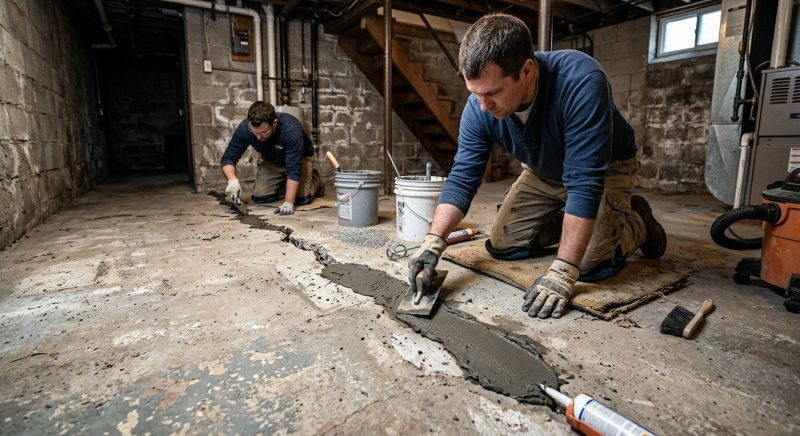 Cracked Basement Floor Repair in North Charleston, SC
